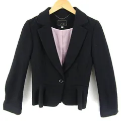 エフデ テーラードジャケット ウール/アンゴラ混 アウター 黒 レディース 9サイズ ブラック ef-de 【中古】