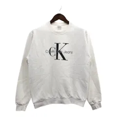 2000年代～ ブート Calvin Klein Jeans カルバンクライン ジーンズ ロゴ スウェット ユーロ ホワイト (メンズ L) 中古 古着 P5222