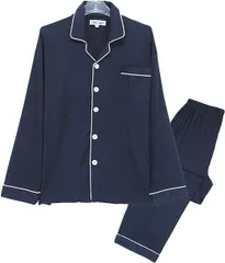 パジャマ メンズ 長袖 上下セット パウダーストレッチ ルームウェア M250402-384