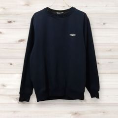 D0281 ミチコロンドンコシノ MICHIKO LONDON KOSHINO トレーナー スウェット 長袖 (L) ネイビー 濃紺 プリントロゴ Uネック 綿/コットン