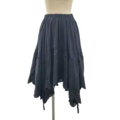 tricot COMME des GARCONS / トリココムデギャルソン | 2006SS | 異素材 切替 変形 ウエストゴム スカラップ スカート | ネイビー | レディース