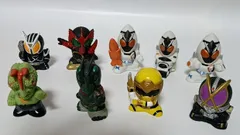 中古　仮面ライダー、戦隊ミニ人形9体セット