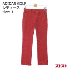 ADIDAS GOLF アディダスゴルフ ロングパンツ ロゴ刺繍 レッド系 M ［240001871903］