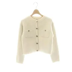 スナイデル SNIDEL 24AW フォックスファーニットジャケット ノーカラー F アイボリー /ES ■OS