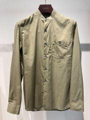 [Mサイズ]CARUSO Cotton Shirt in Green　メンズ　シャツ　緑　グリーン