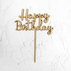 メルカリ便 ⑦ HappyBirthday ケーキトッパー 誕生日 木製 飾り