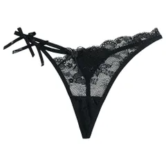 レディース Tバック ショーツ レース 花柄 サイドストリング Gストリング アシンメトリー リボン 透ける スケスケ セクシー かわいい シースルー 美尻 rt-047