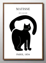 12948アンリ マティス マチス 猫 黒猫 ネコ A3 サイズ ポスター アート おしゃれ 絵画 インテリア 北欧 イラスト マット紙 艶消し アートパネル 額 フレーム デザイン 壁掛け ギフト 新築祝い ディスプレイ 