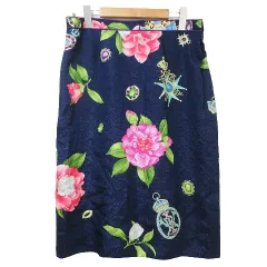 【新品未使用】LEONARD タグ付き 花柄 スカート 67 カンカン素材 新品未使用】LEONARD タグ付き 花柄 スカート 67 カンカン素材