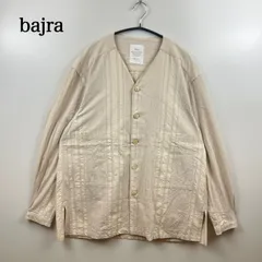 bajra archive NC jacket ONE SIZE 360S06 バジュラ ノーカラー コットン ジャケット 羽織り ストライプ ミスチル 桜井のサムネイル