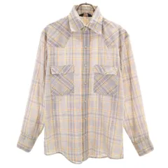 JC PENNEY ジェーシーペニー 70s ヴィンテージ チェック柄 長袖 ウエスタンシャツ M グレー系 メンズ 古着