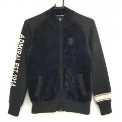アドミラル 中綿ニットジャケット 黒×ライトピンク 背面中綿 前身頃ボア ウール混 レディース M ゴルフウェア Admiral