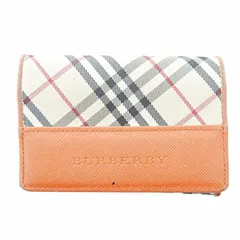 バーバリー BURBERRY ノバチェック カードケース 名刺入れ キャンバス レザー ベージュ 0802のサムネイル