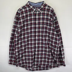 古着 トミーヒルフィガー TOMMY HILFIGER 長袖シャツ ボタンダウン ネルシャツ 大きいサイズ チェック柄 ワンポイント XXL マルチカラー メンズ