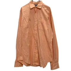 POLO RALPH LAUREN 長袖 無地シャツ L 程 オレンジピンク ポロラルフローレン シンプル 古着卸 アメリカ仕入 a703-6310