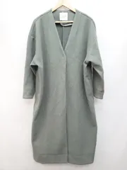 ◇ FREAK'S STORE フリークスストア ノーカラー ロング シンプル 無地 長袖 コート サイズF グリーン系 レディース P  【1403110009953】のサムネイル