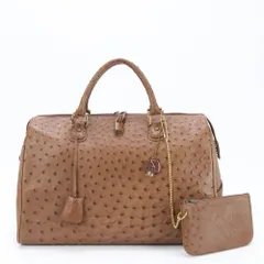 美品✨JRA公認 422 オーストリッチ 2way ミニ ボストンバッグ 黒