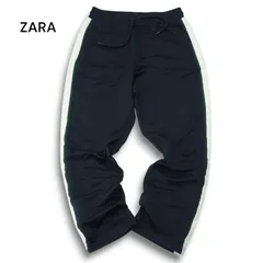 ZARA ザラ マン 現行タグ★ サイドライン スウェット イージー トラック パンツ Sz.M メンズ 紺 ネイビー