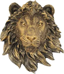模造銅風ライオンヘッドウォールアート壁装飾胸像壁掛け工芸品頭彫刻動物ホーム装飾オーナメント書斎寝室贈り物輸入品