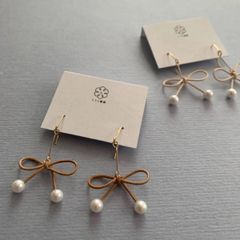 リボンとパールの耳飾り (ribbon×pearl)