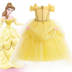 コスプレ ドレス ベル 美女と野獣 子供用 ハロウィン 仮装 黄色 ワンピース プリンセス M250801-17