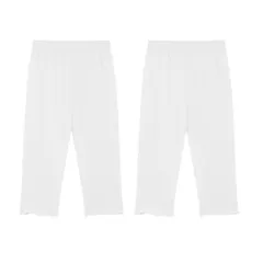 【数量限定】2枚セット 薄手 ダンス レギンス パンツ タイツ 丈 裾メロウフリル 春 七分 夏 秋 女の子 ストレッチ 可愛い [UNIMOR] 無地 ７分レギンス