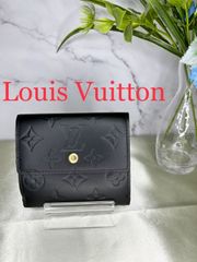 ㉞ Louis Vuitton ルイ ヴィトンポルトモネ ビエ カルトクレディ ヴェルニポルダムール マッドブラック 黒