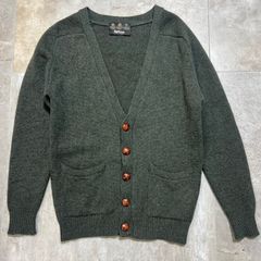 Barbour  00s  カーディガン  S size  カーキ  スコットランド製  くるみボタン  ウールニット  2ポケット  緑   バブアー  古着