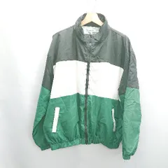 ◇ ⊇ Nylaus ナイラス 配色 長袖 ナイロンジャケット サイズL グリーン ホワイト ブラック メンズ E  【1502180048364】