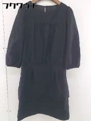 ◇ green label relaxing UNITED ARROWS ウール 七分袖 膝丈 ワンピース サイズ38 ブラック レディース  【中古】 【1110210004060】