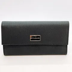 YSD⭐︎BVLGARI ブルガリ 長財布 ミレリゲ 黒 箱付き 正規品✨BVLGARI 型押し長財布 ブラック ロゴ刻印あり✨自分への