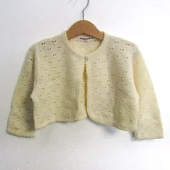 ファミリア カーディガン トップス ボレロ 透かし編みニット キッズ 女の子用 100サイズ ホワイト Familiar 【中古】