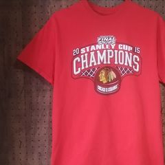 NHL 「2015 STANLEY CUP CHAMPIONS  CHICAGO BLACKHAWKS」プリントTシャツ　サイズM相当