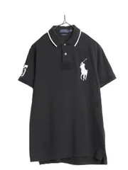 【お得なクーポン配布中!】 ビックポニー ポロ ラルフローレン 鹿の子 半袖 ポロシャツ メンズ M / 半袖シャツ ラガーシャツ タイプ ナンバリング コットン ブラック