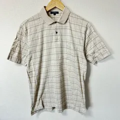 (^w^)b BURBERRY バーバリー 半袖ポロシャツ チェック柄 コットン 綿100% 刺繍 トップス 紳士 カジュアル シンプル デイリー タウンユース ゴルフウェア ベージュ メンズ サイズM