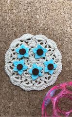 フェルトで作ったお花（水色・小）