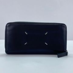 美品 メゾンマルジェラ 箱付き 4ステッチ 本革レザーラウンドジップ 長財布 黒 Maison Margiela メゾンマルジェラ 財布 長財布 ラウンド