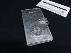 ■美品■ SALON DE ALFURD サロンドアルファード レザー 多機種対応 スマホケース アイフォンケース レディース シルバー系 DJ0615