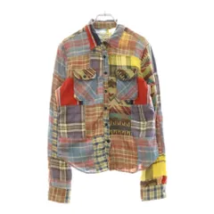 DENIM & SUPPLY RALPH LAUREN (デニム アンド サプライ ラルフローレン) パッチワークデザイン ポケット コットン 長袖シャツ マルチカラー