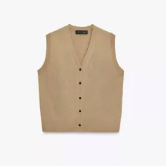 ZARA ZARA(ザラ) プレーン ニット ベスト トップ (新品)