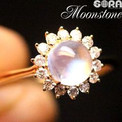 ムーンストーン ダイヤモンド リング k18 【鑑別書付】SAロイヤルブルームーンストーン 1.18ct ダイヤモンド 0.210ct リング 指輪 12号（サイズ直し可） k18 ゴールド イエローゴールド YG ダイアモンド ダイヤモンド jewelry