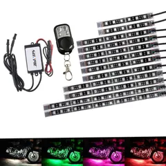 Size:12PCS バイク汎用 RGB LEDテープライト MOTOSTAR バージョンアップ版 LEDテールランプ 12本セット 15色パターン 防水 5050SMD リモコン付き 日本語マニュアル付き