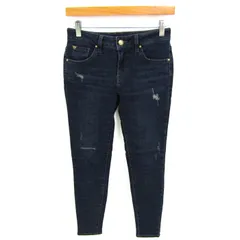 ゲス デニムパンツ ボトムス スキニー ジーンズ ダメージ加工 レディース 27サイズ インディゴ Guess 【中古】