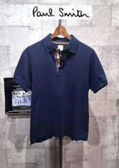 美品 ポールスミス 現行品 半袖 アーティストストライプ ポロシャツ L ネイビー/マルチ PAUL SMITH 553503