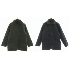 ラベンハム LAVENHAM リバーシブル キルティング ジャケット ナイロン 中綿 ステンカラー 40 紺 ネイビー 緑 グリーン /EA