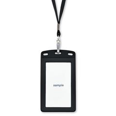 【特価商品】オープン工業 吊り下げ名札 名札 カードホルダー ネームホルダー 1枚 名刺サイズ タテ レザー調 ブラック 黒 NL-20P-BK