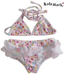 お得なクーポン配布中！ 在庫処分品！ケイトマック 子供 水着   Ruffle Roses  女の子  ジュニア キッズ  ビキニ  水着 かわいい フリル 100cm 110cm 120cm 130cm 100 110 120 130 子供水着 キッズ水着 