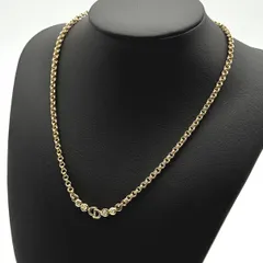 美品 Dior CDロゴ ネックレス ラインストーン ゴールド クリスチャンディオール ヴィンテージ レディース