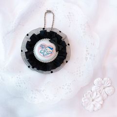 ハンドメイド　両面マタニティマーク　チュールロゼット　ブラックxブラック　完成品