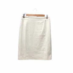 グリーンレーベルリラクシング ユナイテッドアローズ green label relaxing タイトスカート ひざ丈 麻混 リネン混 38 アイボリー 白 ホワイト /YK
